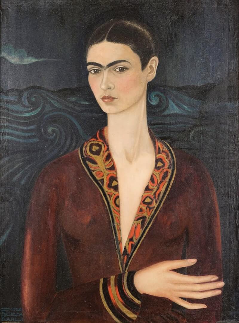 Self Portrait in a Velvet Dress, 1926 by Frida Kahlo