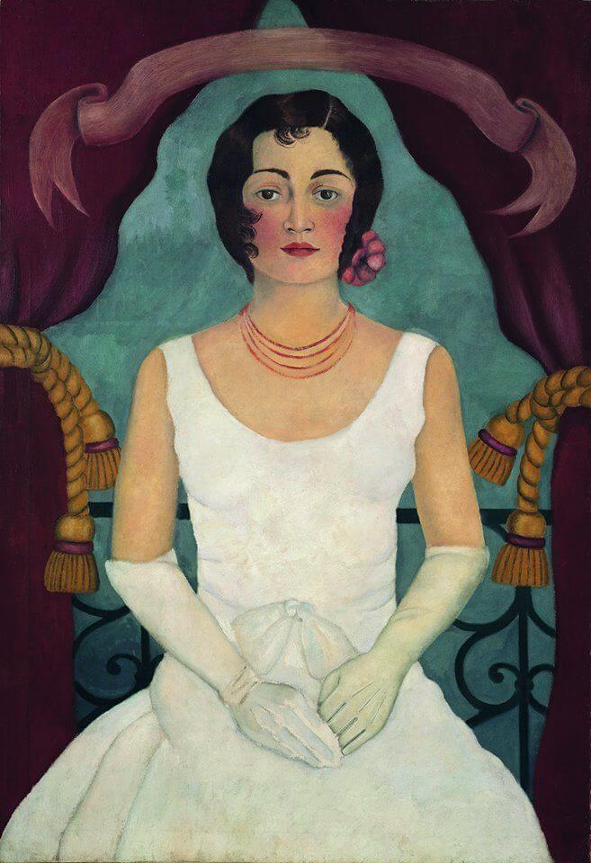 Portrait of a Woman in White - by Frida Kahlo