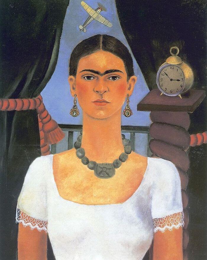 Self Portrait Time Flies - by Frida Kahlo