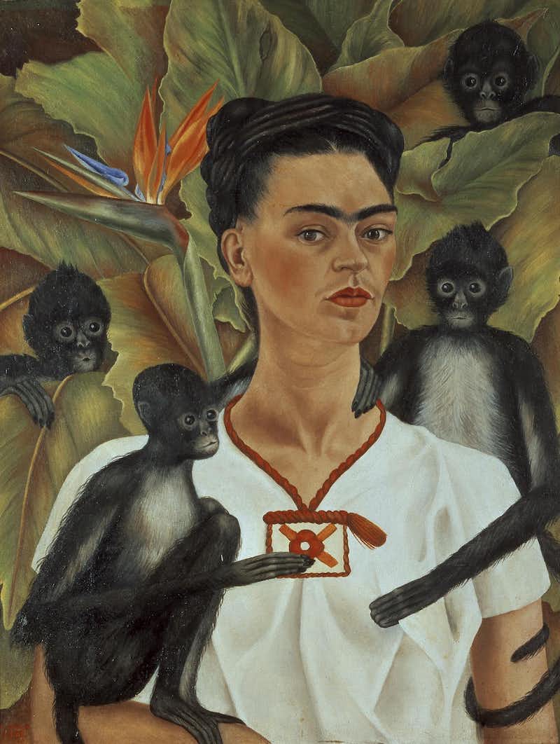 Self Portrait with Monkeys, 1943 - by Frida Kahlo