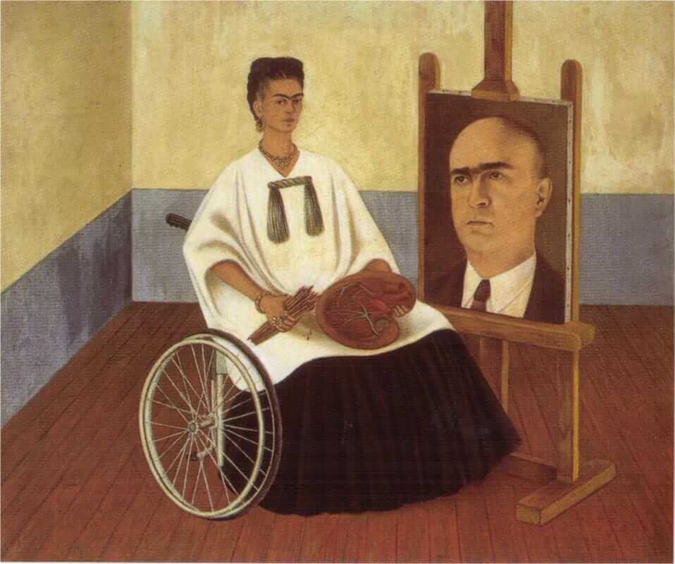 Self Portrait with the Portrait of Doctor Farill, 1951 - by Frida Kahlo