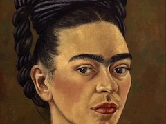 Self Portrait in Red and Gold Dress by Frida Kahlo