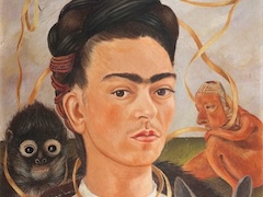 Self Portrait with Small Monkey by Frida Kahlo